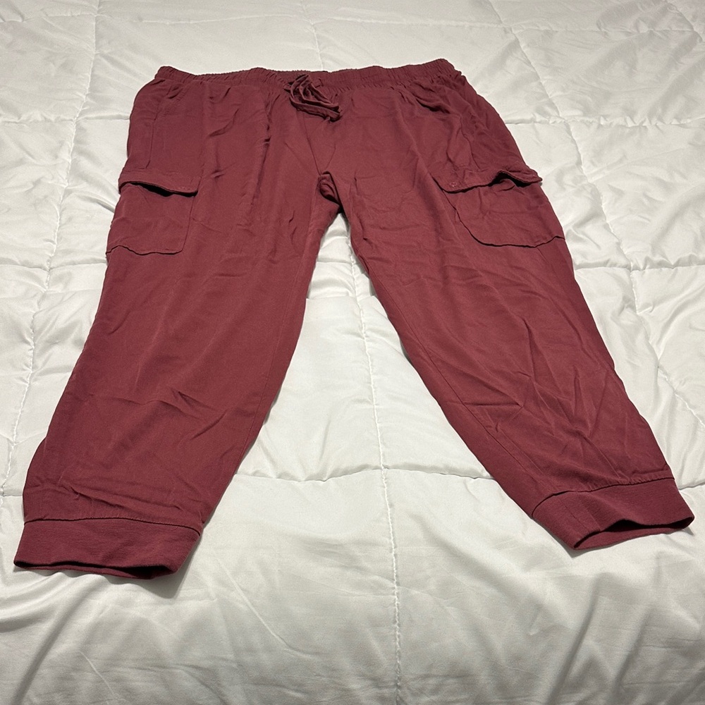 Casual Maroon Cargo Jogger Pants